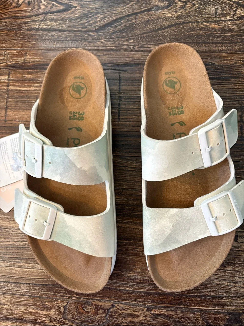 Birkenstock Papillio Arizona Platform Womens Size 8 White Watercolor New NWOB